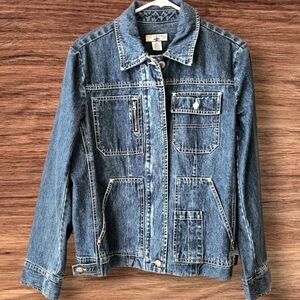 Vtg Blue Denim Jean Jacket Utility Grunge, Cowgirl, Trucker/  Caribbean Joe Sz M